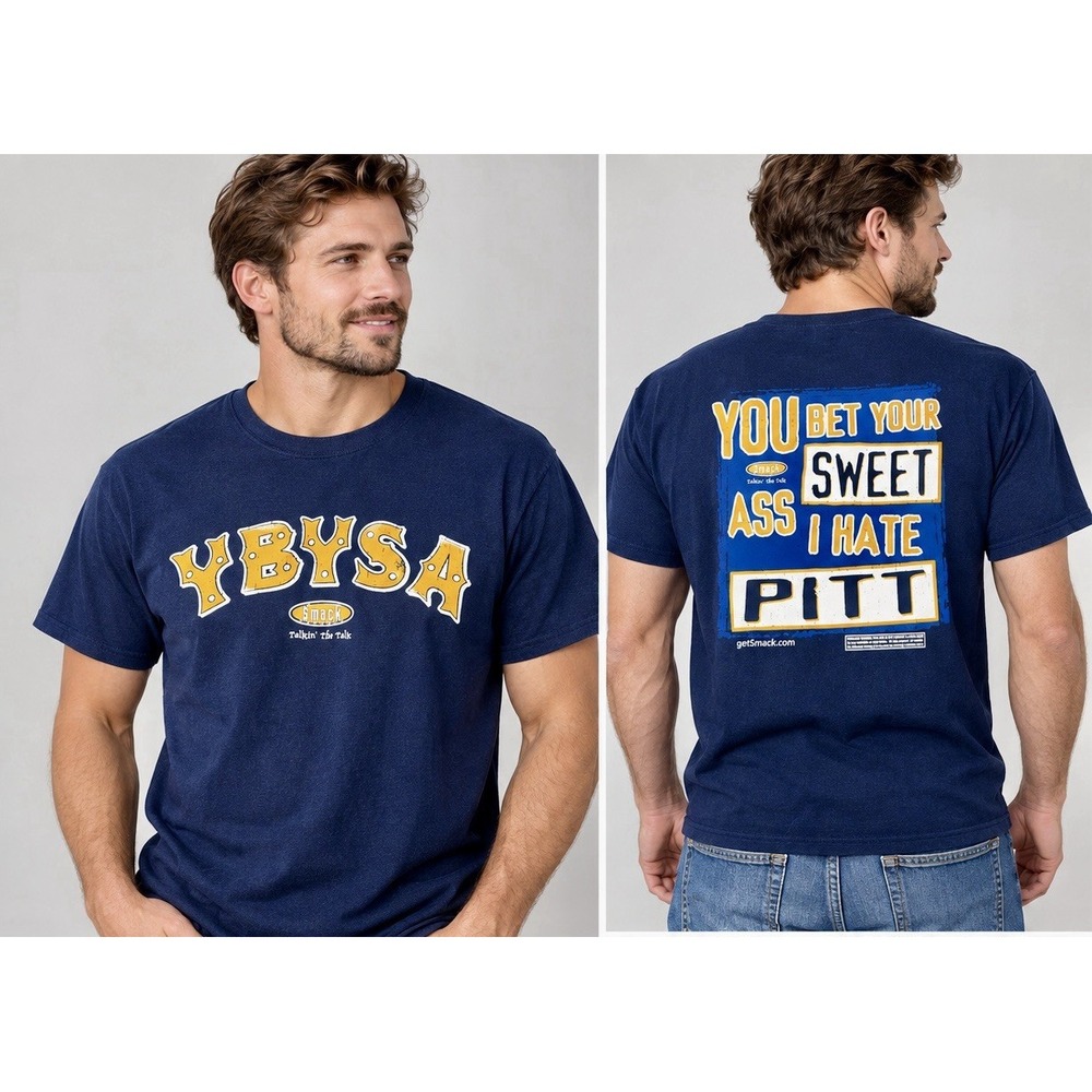 Smack YBYSA I Hate Pitt T Shirt Men XL Navy College Rivalry Gildan